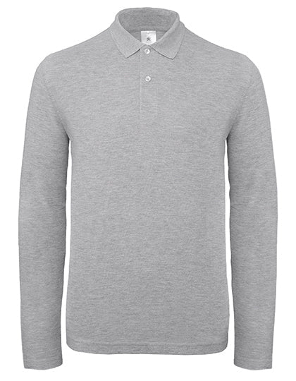 Men´s Long Sleeve Polo ID.001 - Heather-Grey