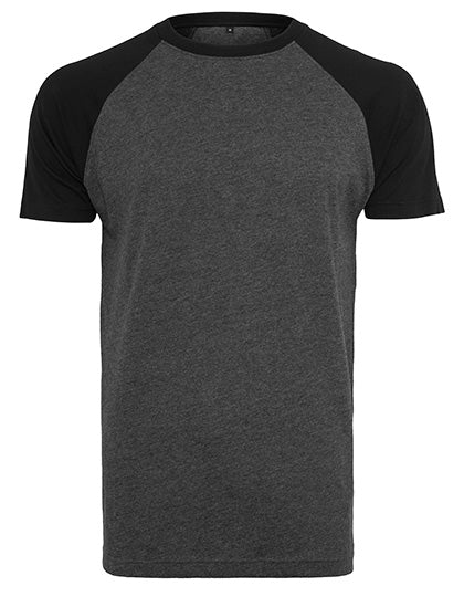 Raglan Contrast Tee - Charcoal-(Heather)_Black
