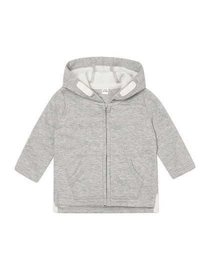 Baby Zipped Hoodie - Heather Grey Melange