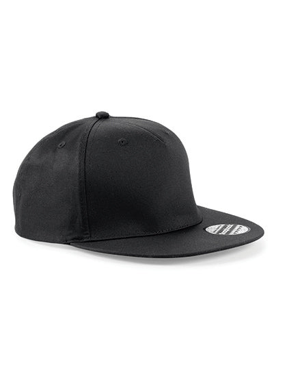 5 Panel Snapback Rapper Cap - Black