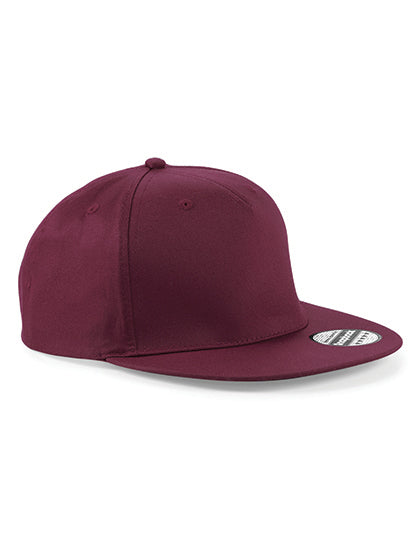 5 Panel Snapback Rapper Cap - Burgundy