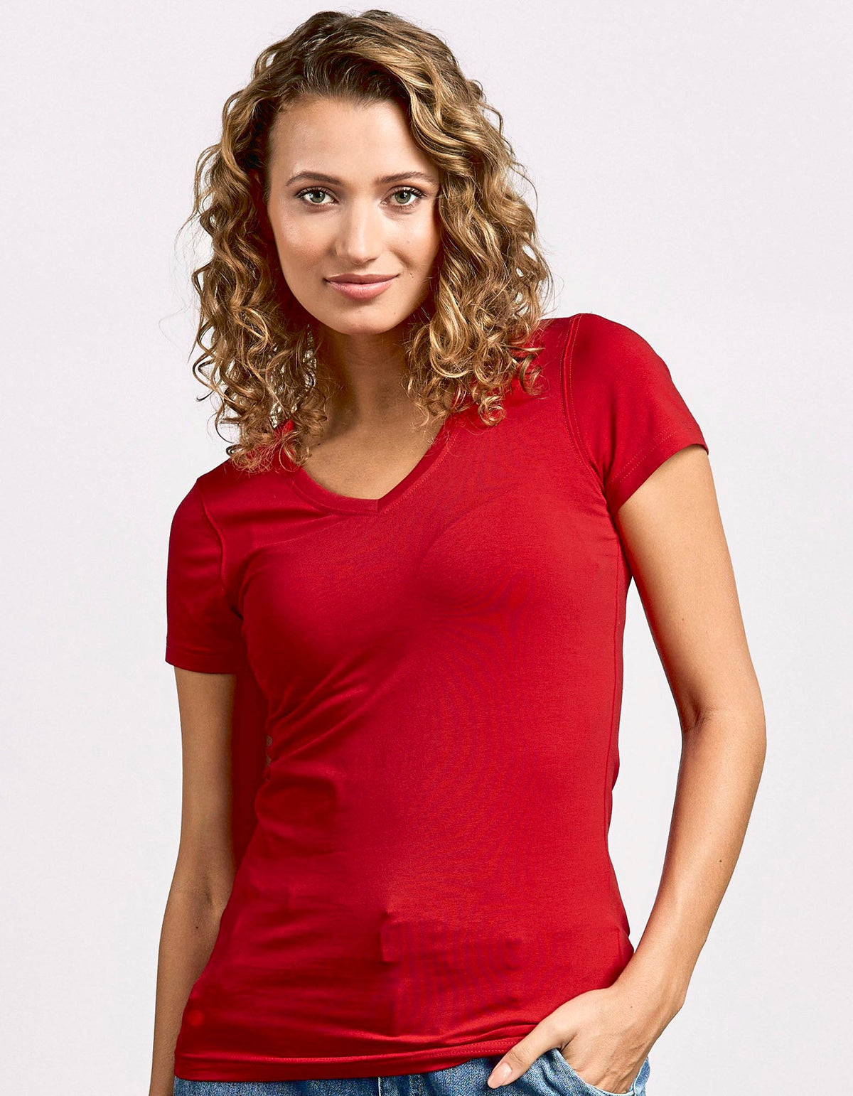 Women´s Slim Fit V-Neck-T besticken & bedrucken | Pulsar Workwear
