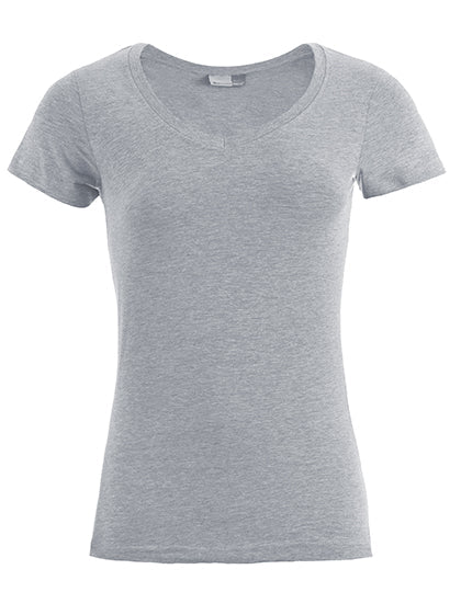 Women´s Slim Fit V-Neck-T - Sports Grey (Heather)