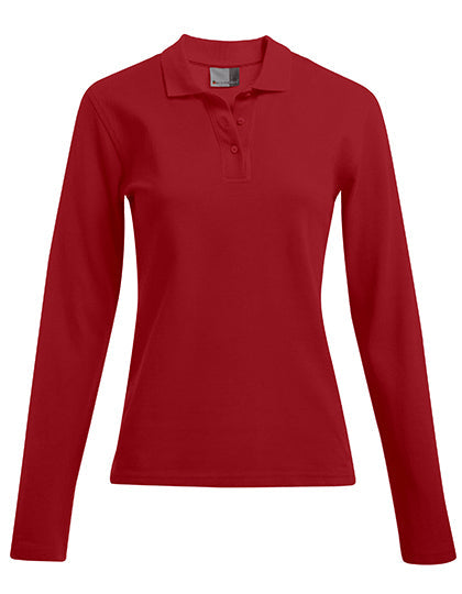 Women´s Heavy Polo Long Sleeve - Fire-Red