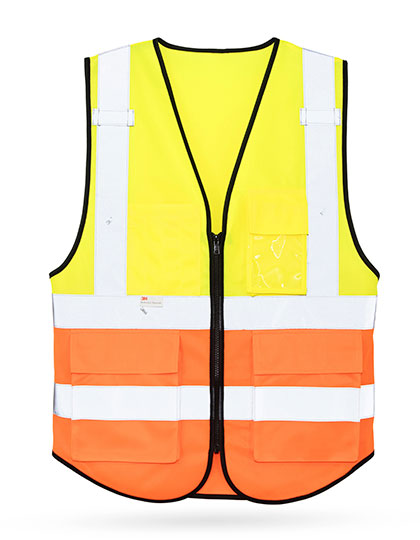 Premium Multifunctional Executive Safety Vest Munich - Signal Yellow Signal Orange