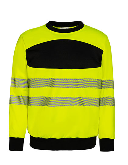 EOS Hi-Vis Workwear Sweatshirt With Printing Area - Signal-Yellow Black