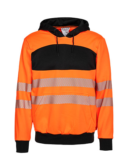 EOS Hi-Vis Workwear Hoody With Printing Area - Signal Orange Black