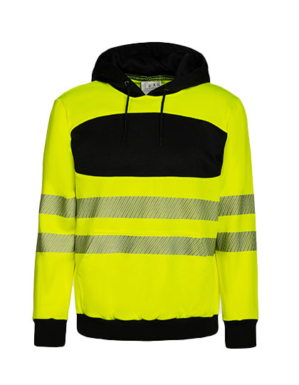 EOS Hi-Vis Workwear Hoody With Printing Area - Signal Yellow Black