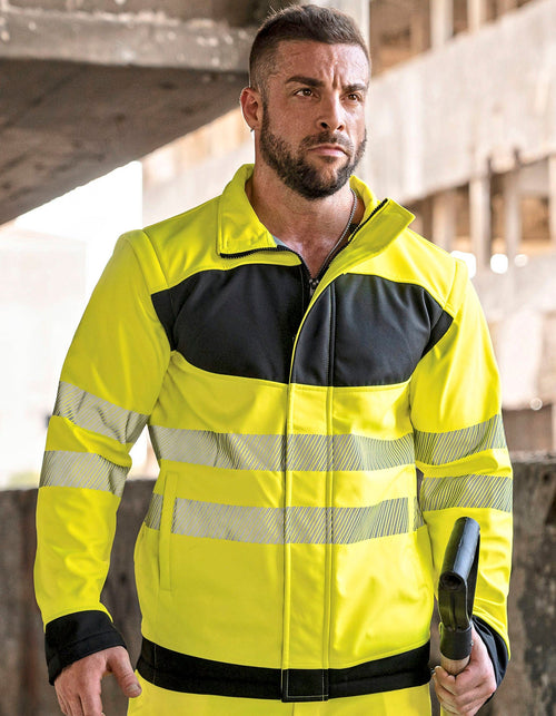 EOS Hi-Vis Workwear Softshell Jacket With Printing Area