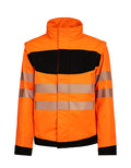 EOS Hi-Vis Workwear Softshell Jacket With Printing Area - Signal Orange Black