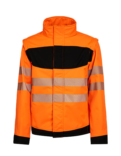 EOS Hi-Vis Workwear Softshell Jacket With Printing Area - Signal Orange Black