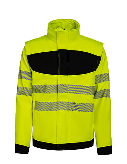 EOS Hi-Vis Workwear Softshell Jacket With Printing Area - Signal Yellow Black