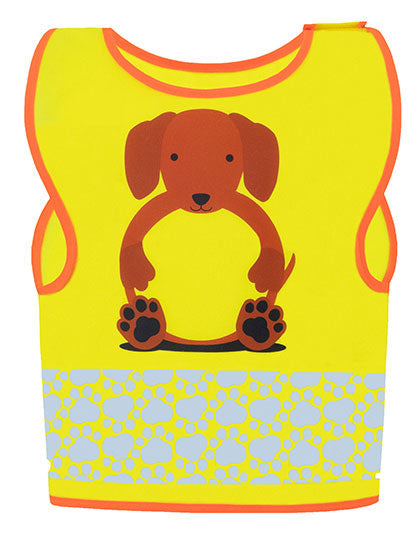 Children's Safety Vest Funtastic Wildlife CO² Neutral - Dog-Yellow