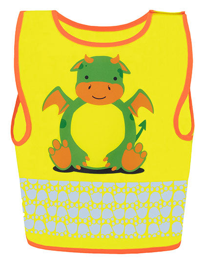 Children's Safety Vest Funtastic Wildlife CO² Neutral - Dragon-Yellow