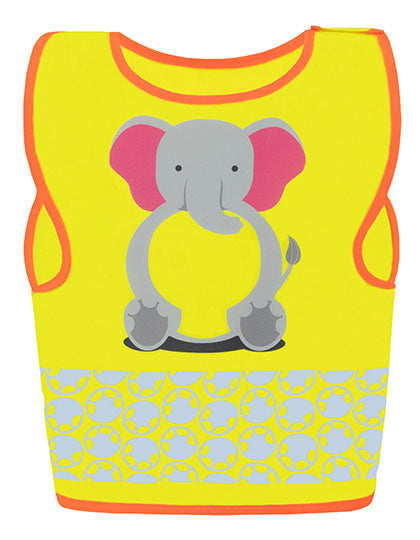 Children's Safety Vest Funtastic Wildlife CO² Neutral - Elephant-Yellow
