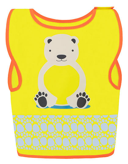 Children's Safety Vest Funtastic Wildlife CO² Neutral - Ice-Bear-Yellow