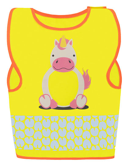 Children's Safety Vest Funtastic Wildlife CO² Neutral - Unicorn-Yellow