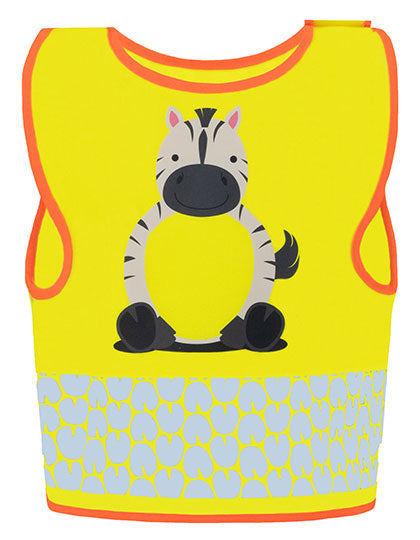 Children's Safety Vest Funtastic Wildlife CO² Neutral - Zebra-Yellow
