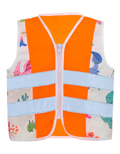 Children´s Safety Vest Action Dinosaurs CO² Neutral besticken & bedrucken | Pulsar Workwear