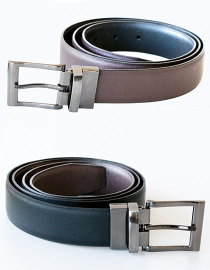 Elegant Two-Color Reversible Belt Schaffhausen - Black / Brown
