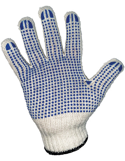 Robust Coarse Knitted Working Gloves Bursa - Ecru Blue