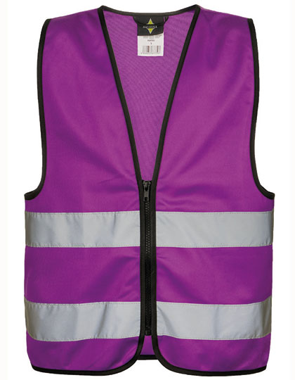Kids´ Hi-Vis Safety Vest With Front Zipper Aalborg - Violett