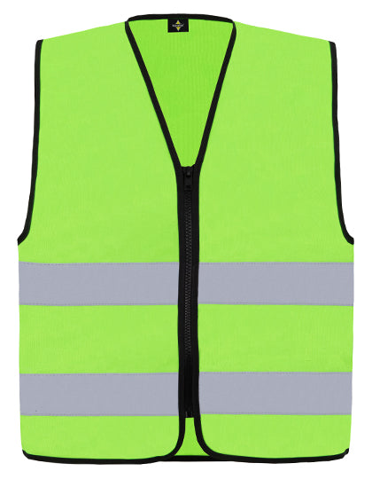 Hi-Vis Safety Vest Cologne With Front Zipper - Lime Green