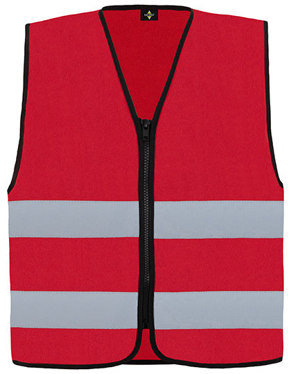Hi-Vis Safety Vest Cologne With Front Zipper - Red