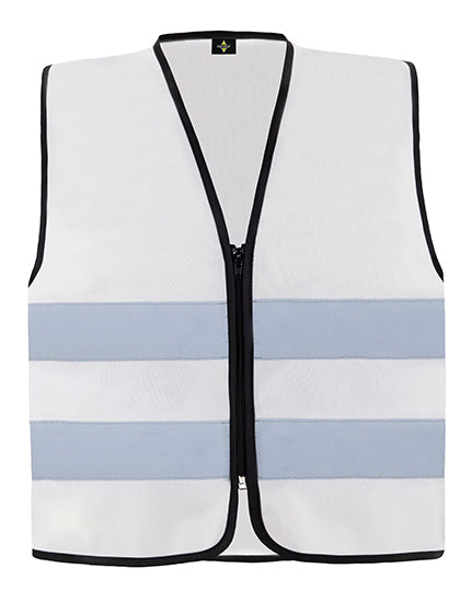 Hi-Vis Safety Vest Cologne With Front Zipper - White