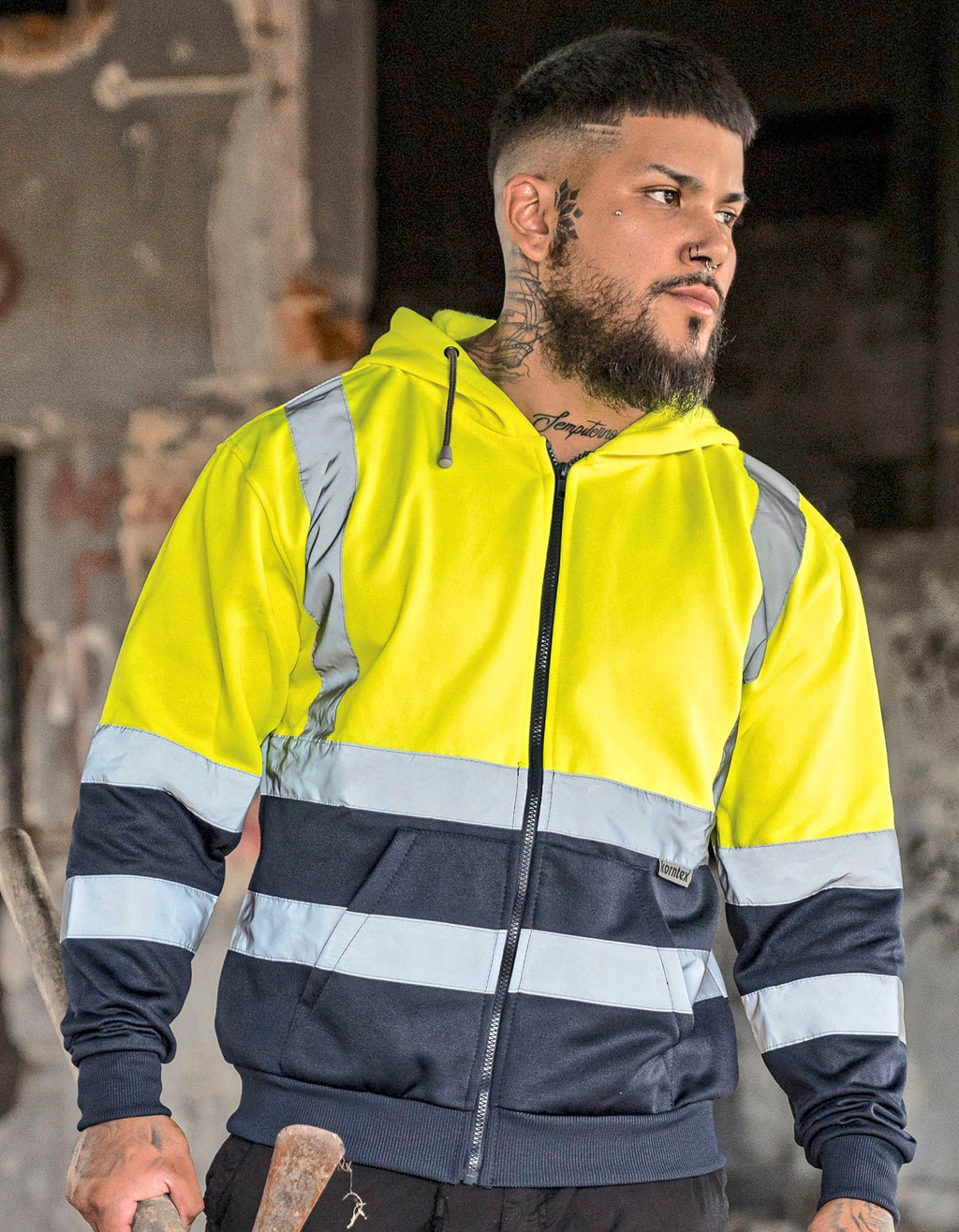 Hi-Vis Workwear Hooded Sweat-Jacket Galway