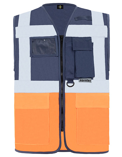 Executive Multifunctional Safety Vest Berlin - Navy Orange