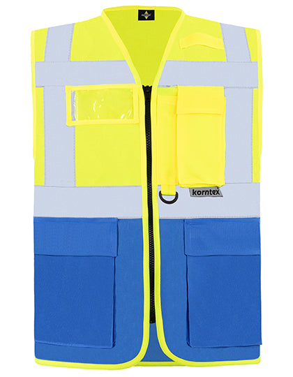 Executive Multifunctional Safety Vest Berlin - Signal Yellow Blue