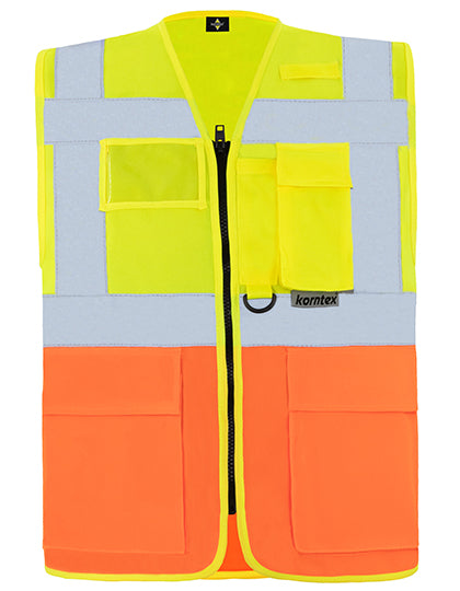 Executive Multifunctional Safety Vest Berlin - Signal Yellow Signal Orange