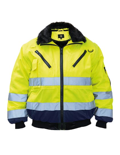 Robust 4-in-1 Hi-Vis Pilot Jacket Oslo - Signal-Yellow Navy
