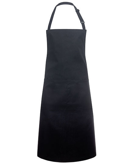 Latzschürze Basic mit Tasche und Schnalle - Black (ca. Pantone 419C)