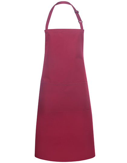 Latzschürze Basic mit Tasche und Schnalle - Bordeaux (ca. Pantone 209C)