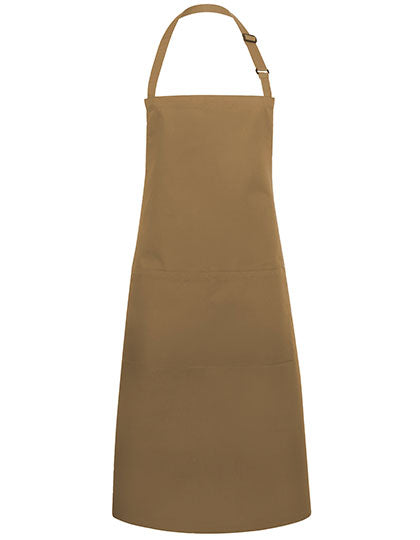 Latzschürze Basic mit Tasche und Schnalle - Camel (ca. Pantone 7504C)
