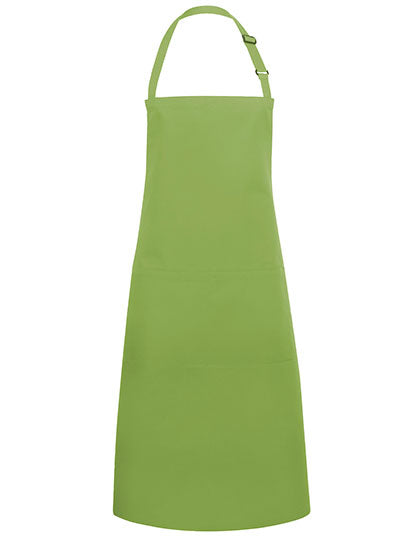 Latzschürze Basic mit Tasche und Schnalle - Lime (ca. Pantone 4212C)