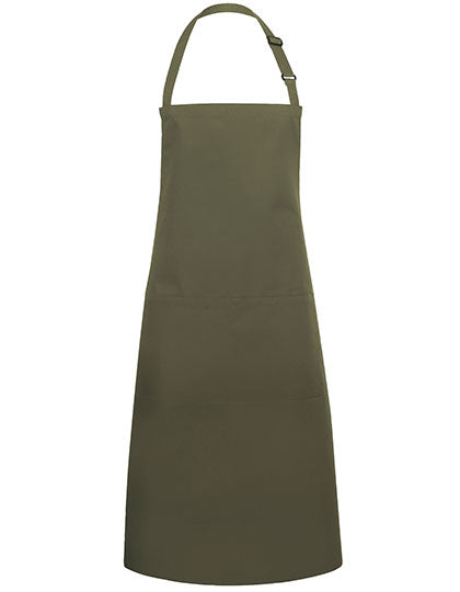 Latzschürze Basic mit Tasche und Schnalle - Moss Green (ca. Pantone 7764C)