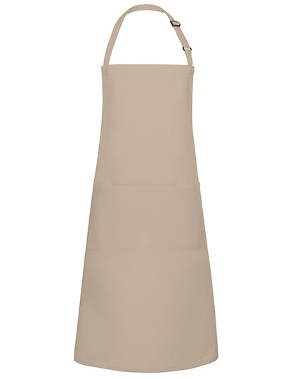 Latzschürze Basic mit Tasche und Schnalle - Sand (ca. Pantone 7529C)