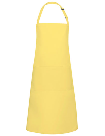 Latzschürze Basic mit Tasche und Schnalle - Sun Yellow (ca. Pantone 127C)