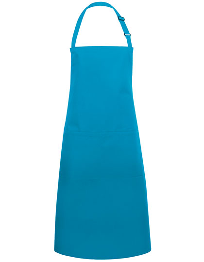 Latzschürze Basic mit Tasche und Schnalle - Turquoise (ca. Pantone 639C)