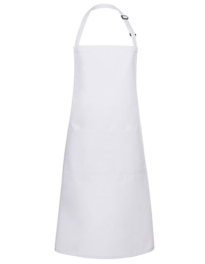 Latzschürze Basic mit Tasche und Schnalle - White