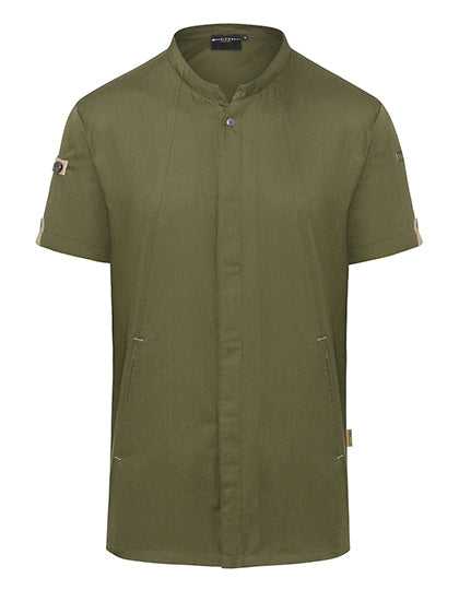 Kurzarm Kochjacke Green-Generation - Moss Green (ca. Pantone 7764C)