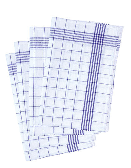 Geschirrtuch kariert (10-er Pack) - Blue/White
