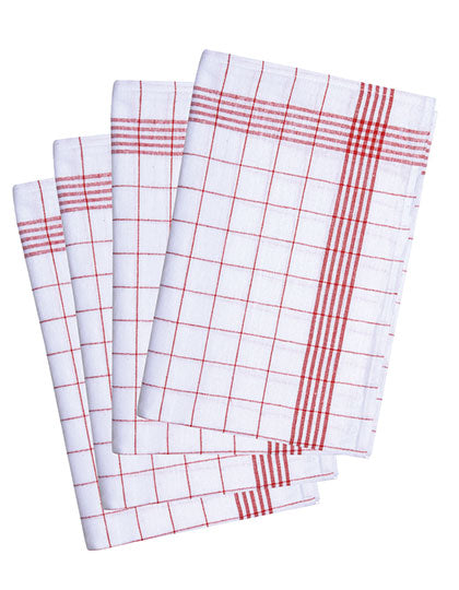 Geschirrtuch kariert (10-er Pack) - Red/White