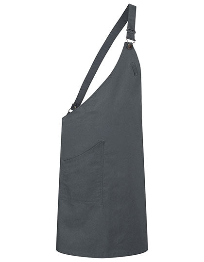 Asymmetrische Latzschürze Classic mit Tasche - Anthracite