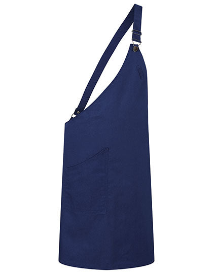 Asymmetrische Latzschürze Classic mit Tasche - Navy