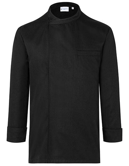 Langarm Überwurf-Kochhemd Basic - Black (ca. Pantone 419C)