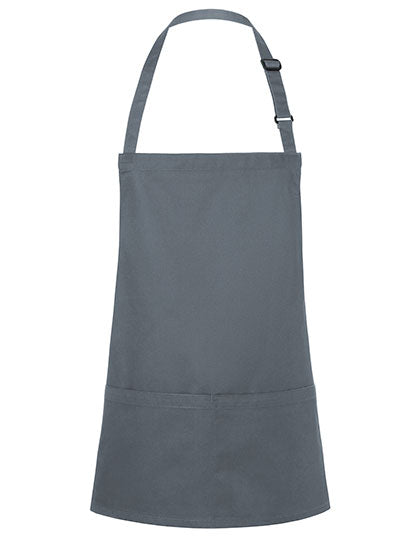 Kurze Latzschürze Basic mit Schnalle und Tasche - Anthracite (ca. Pantone 7540C)